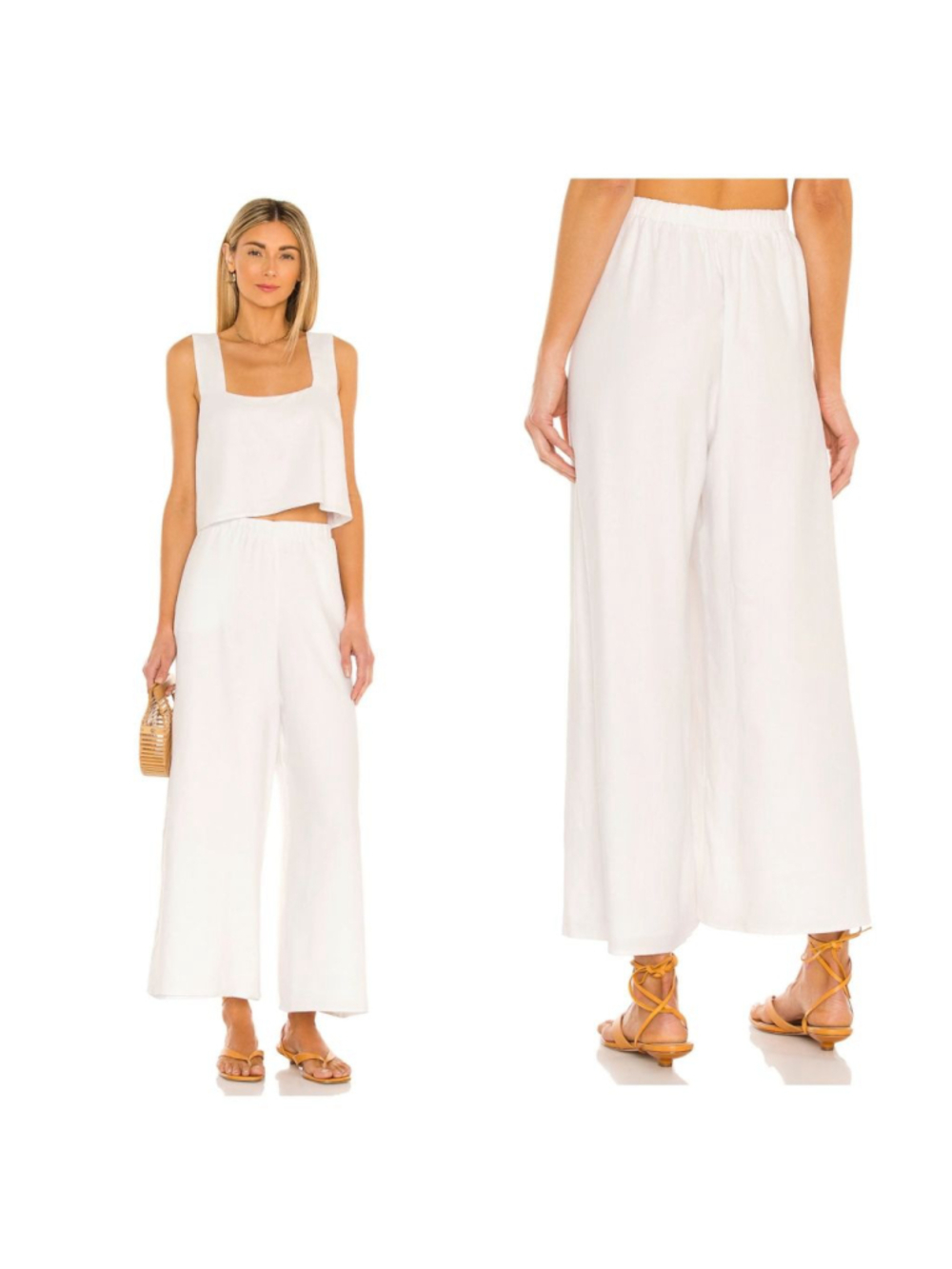 Show Me Your Mumu Kick Back Pants XL White Linen Wide Leg Beach Resort Lounge